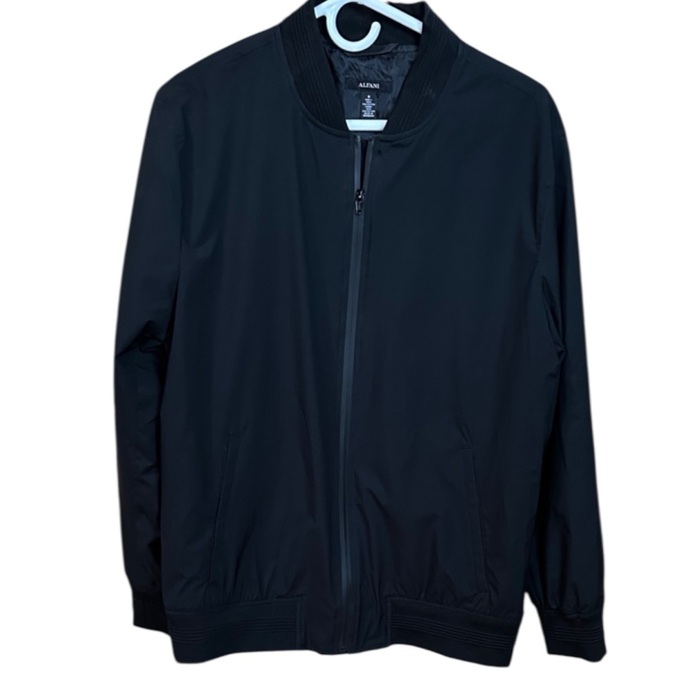 Alfani Men's Regular Fit Water ResistantLightweight Bomber Jacket, Deep Black